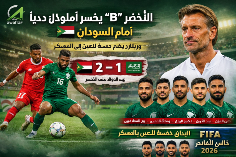 الأخضر 'B' يخسر أمام السودان