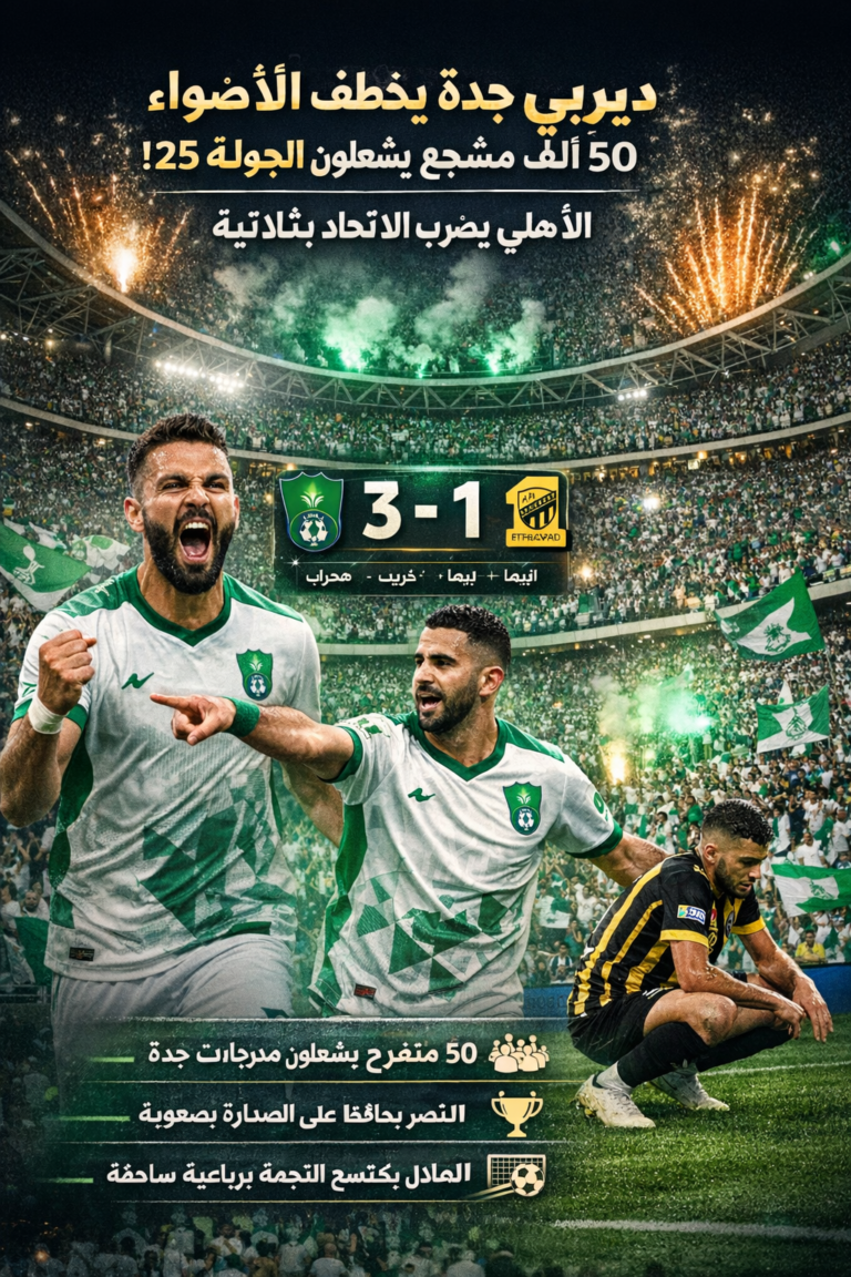 ديربي جدة يضيء السماء