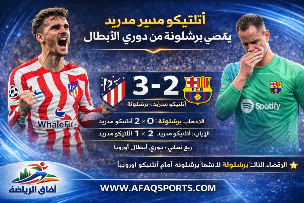 أتلتيكو مدريد يقصي برشلونة من دوري الأبطال