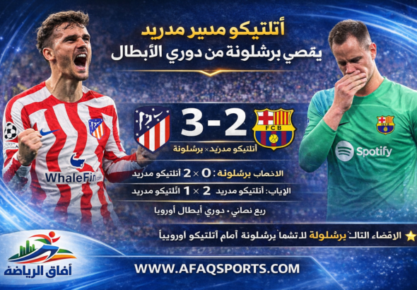 أتلتيكو مدريد يقصي برشلونة من دوري الأبطال