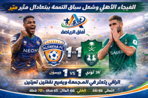 الفيحاء يعرقل الأهلي ويشعل سباق القمة بتعادل مثير