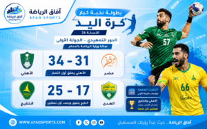 الأهلي والخليج يتصدران الجولة الأولى من بطولة نخبة كبار كرة اليد بعد انطلاقة قوية