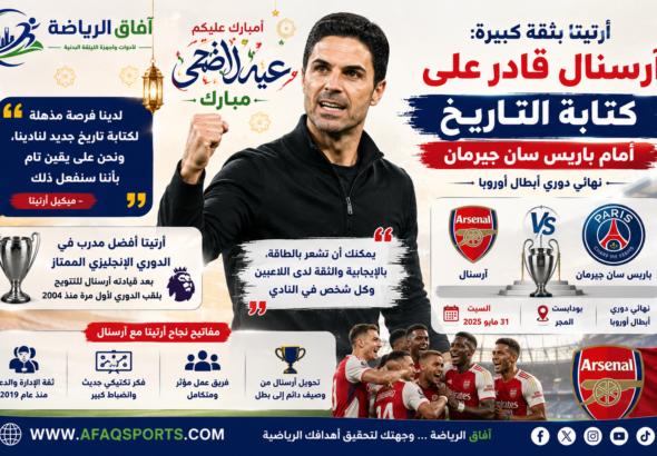 نهائي دوري الأبطال آرسنال ضد باريس