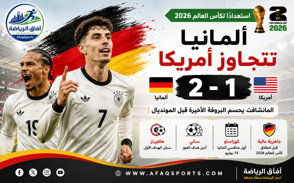 ألمانيا تهزم أمريكا وديًا بثنائية قبل مواجهة كوراساو في كأس العالم 2026