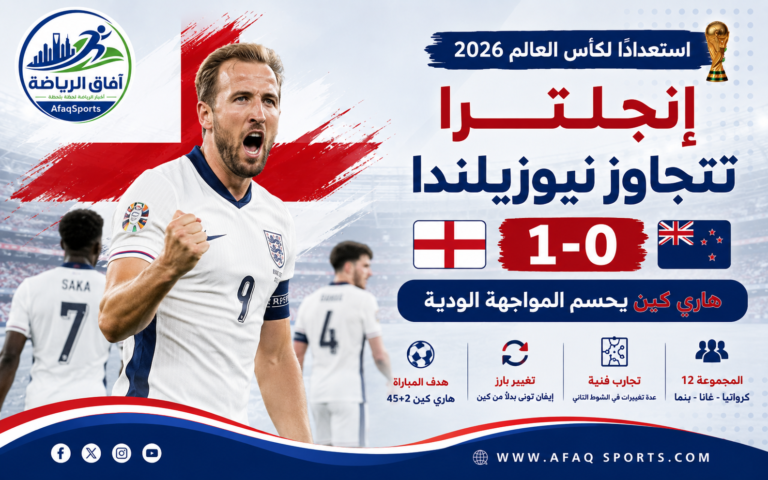 إنجلترا تتفوق على نيوزيلندا 1-0
