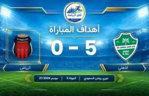 أهداف مباراة ( الأهلي 5 – 0 الرياض )  دوري روشن السعودي للمحترفين ( الجولة 5 ) موسم 2026/27