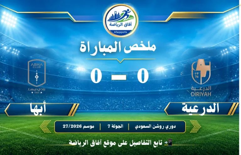 ملخص لمباراة I الدرعية 0 - 0 أبها I دوري روشن السعودي للمحترفين I الجولة 7 I للموسم 20262027